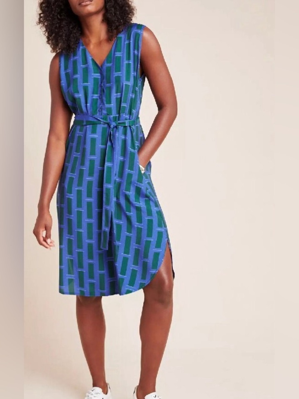 Anthropologie Corey Lynn Calter Marnie Shirtdress Geometric XL Button Front